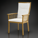 Surya Cape Town outdoor dining chair with white Sunbrella cushions and wheat hand-painted aluminum base.