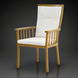 Surya Cape Town outdoor dining chair with white Sunbrella cushions and wheat hand-painted aluminum base.