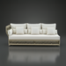 Surya Winder Sectional Left Arm sofa in cream with Sunbrella upholstery and aluminum frame.