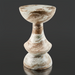 Surya Sheena 20"H brown marble end table with an industrial rustic hourglass design.
