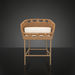 Surya Marvella counter stool with light brown woven rattan-style frame and cream cushion.