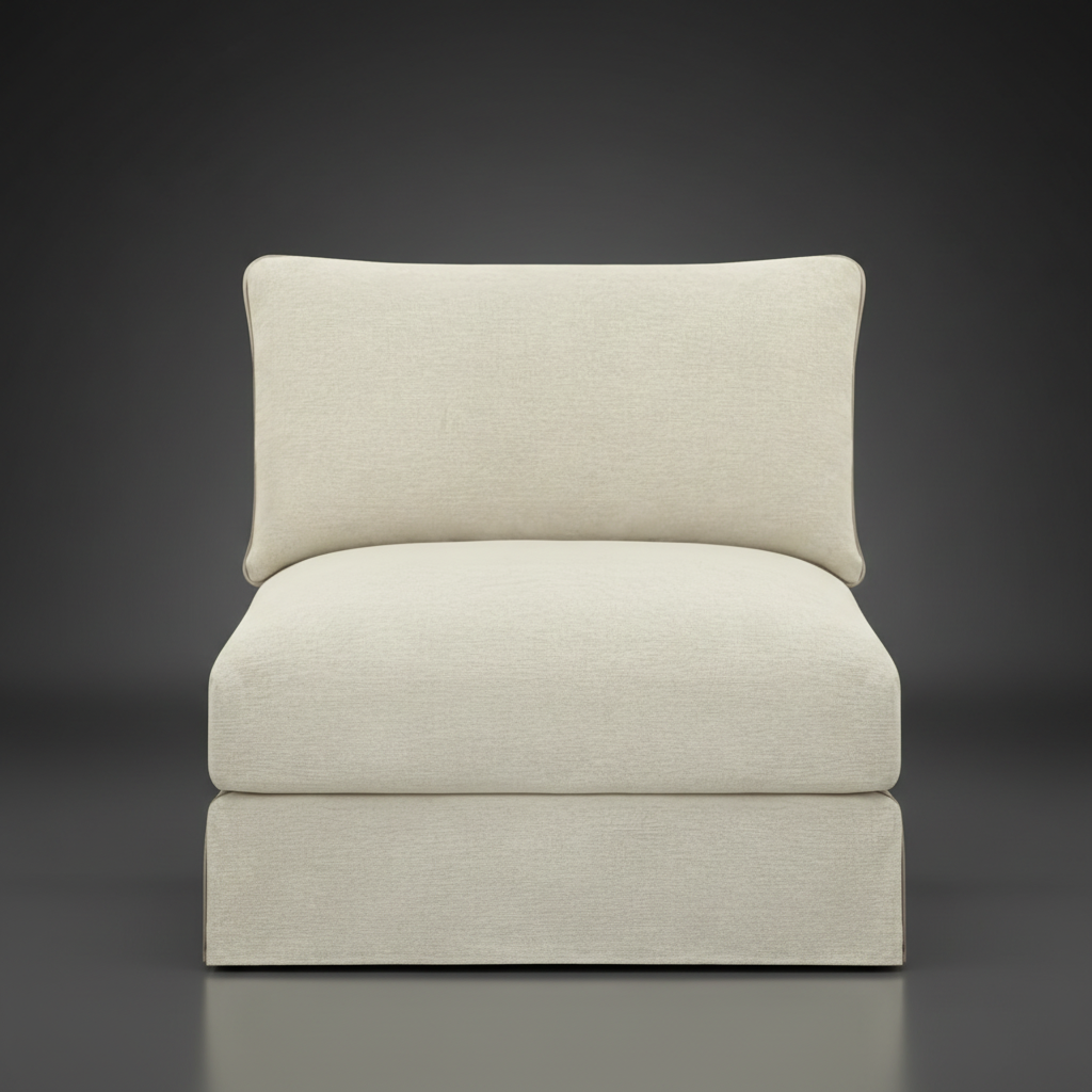 Surya Elenora taupe polyester modular chair with clean upholstered design.