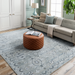 Surya Almeria ALM2302 hand-knotted low pile rug in multi-tone denim, black, sage, beige, cream, burgundy.