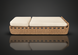 Woven wicker chaise lounge with light beige Sunbrella cushions for outdoor patio or lounge.