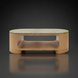 Surya Poros PORS-001 coffee table with green cork veneer top and natural oak base.