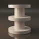 Cream iron Surya Roth End Table with tiered shelves and a high gloss finish.