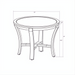 Surya Cape Town 20"H x 24"W beige stone and aluminum round end table with curved legs.
