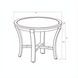 Surya Cape Town 20"H x 24"W beige stone and aluminum round end table with curved legs.