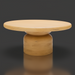 Beige mango wood Surya Koben Coffee Table with a round top and cylindrical base, 16"H x 36"D.