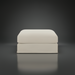 Surya Elenora taupe upholstered ottoman, square form with soft cushion, polyester fabric.