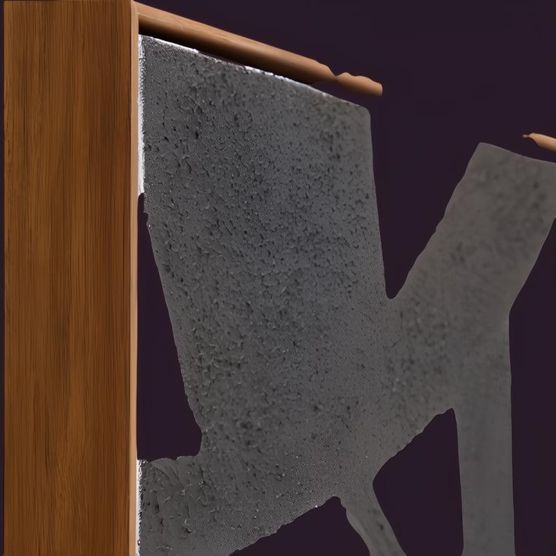 Surya Aasmaa AAM-004 wall art with a textured gray abstract design and a natural wood frame.