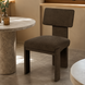 Surya Sitara Dining Chair, SITA-001, upholstered in dark brown polyester with a modern, structured design.