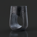 Surya Isiri black sandblasted mango wood end table with an oblong cut-out.