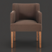 Surya Monay Dining Chair, chocolate brown upholstered with oak wood legs, global eclectic style.