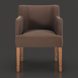 Surya Monay Dining Chair, chocolate brown upholstered with oak wood legs, global eclectic style.