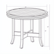 Black hand-painted aluminum round outdoor end table, 24" wide with slatted top and curved legs.