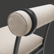 Surya Antibes Dining Chair with beige Sunbrella upholstery, quick-dry foam, and black aluminum frame.