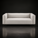 Light gray linen Surya Dylan sofa with a clean modern design and black iron base.