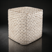 Surya Lanier NIPF-003 pouf: natural woven wool cube with stitched construction and self-binding finish.