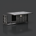 Black hand-painted aluminum Surya Fairborn Fire Table with a pull-out propane tank tray.