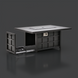 Black hand-painted aluminum Surya Fairborn Fire Table with a pull-out propane tank tray.