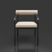 Surya Antibes dining chair with black aluminum frame and light beige Sunbrella acrylic upholstery.
