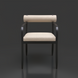 Surya Antibes dining chair with black aluminum frame and light beige Sunbrella acrylic upholstery.