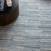 Surya Calgary CGR-2306-P area rug, pale blue and beige recycled PET yarn with a modern striped pattern.