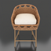 Surya Marvella counter stool with a woven brown rattan-style back and a light cream cushion.