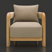 Surya Palma outdoor accent chair with beige Sunbrella cushions, teak wood frame, and PE rope arm detail.