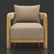 Surya Palma outdoor accent chair with beige Sunbrella cushions, teak wood frame, and PE rope arm detail.