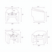 Line drawings showing various dimensions of the Surya Cascadia Accent Chair.