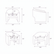 Line drawings showing various dimensions of the Surya Cascadia Accent Chair.
