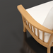 Surya Cape Town outdoor accent chair with white Sunbrella cushion and wheat hand-painted aluminum frame.