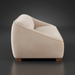 Surya Alba ALBA-001 sofa, a spacious beige polyester sofa with wood feet.