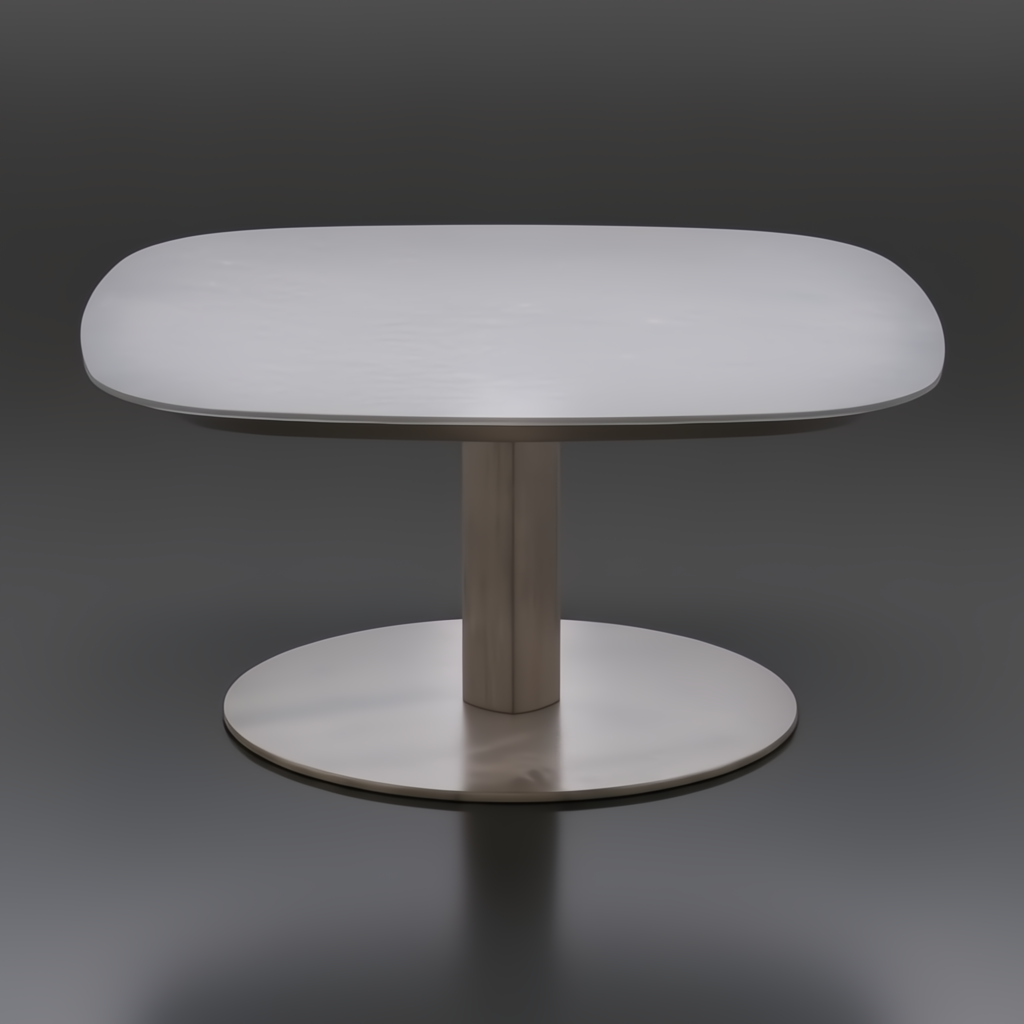 Surya Daniella outdoor coffee table with gray matte stone top and gray aluminum base.