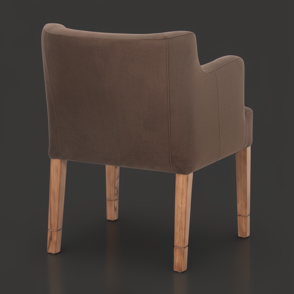 Surya Monay Dining Chair, chocolate brown upholstered seat with oak wood legs, global eclectic style.