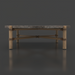 Surya Porta outdoor coffee table with charcoal matte stone top, brown aluminum base, and PE rope detail.