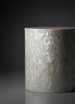 Surya Iridescent End Table, a round accent table with ivory and gray shell finish.