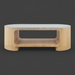 Surya Poros PORS-006 coffee table with a light marble top and natural light wood base.