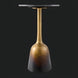 Surya Alva end table with a black marble top and a metallic bronze iron base featuring an ombre finish.