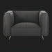 Surya Dylan Accent Chair: minimalist charcoal leather chair with a wide profile and black iron base.
