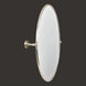 Surya Burnish oval wall mirror with an antiqued metallic silver brass frame, vertically mounted.