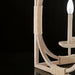 Close-up of Surya Braylee 4-light chandelier with light wood frame and rope-wrapped accents.
