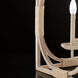 Close-up of Surya Braylee 4-light chandelier with light wood frame and rope-wrapped accents.