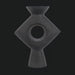 Surya Yagya YAG-008 black brushed matte ceramic vase with sculptural, modern form and central circular cutout.