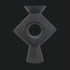 Surya Yagya YAG-008 black brushed matte ceramic vase with sculptural, modern form and central circular cutout.