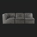 Surya Oryan RYAN-005 black 100% leather modular sofa with tufted cushions.
