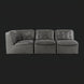 Surya Oryan RYAN-005 black 100% leather modular sofa with tufted cushions.