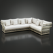 Winder Sectional Left Arm in cream Sunbrella acrylic with an aluminum base, ideal for indoor/outdoor lounging.